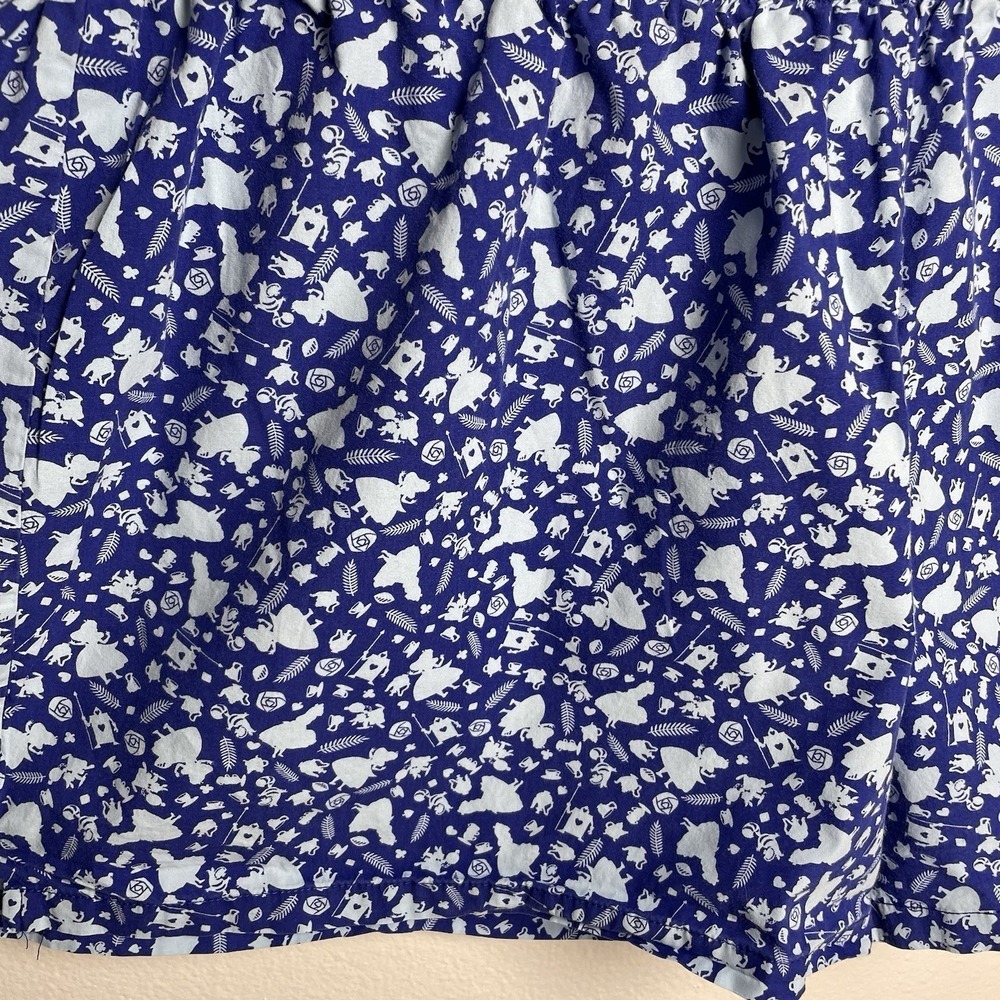 Disney Women 2XL Blue Shorts Alice In Wonderland Coquette Cotton 4" - Picture 2 of 13